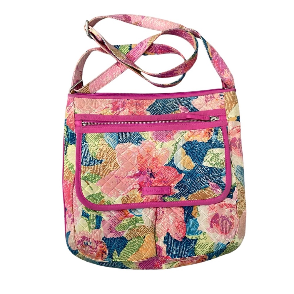 Vera Bradley | Retired Superbloom Flap Mailbag Pink Blue Green | 12x11x3